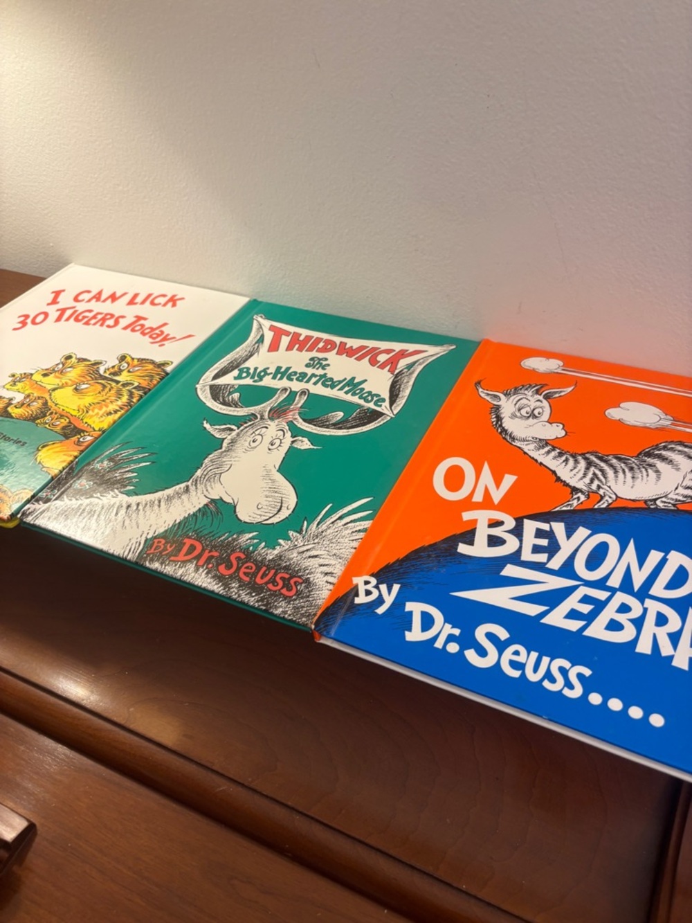 Dr. Seuss Book Lot 3 Thidwick Moose + On Beyond Zebra OOP + 30 Tigers HC